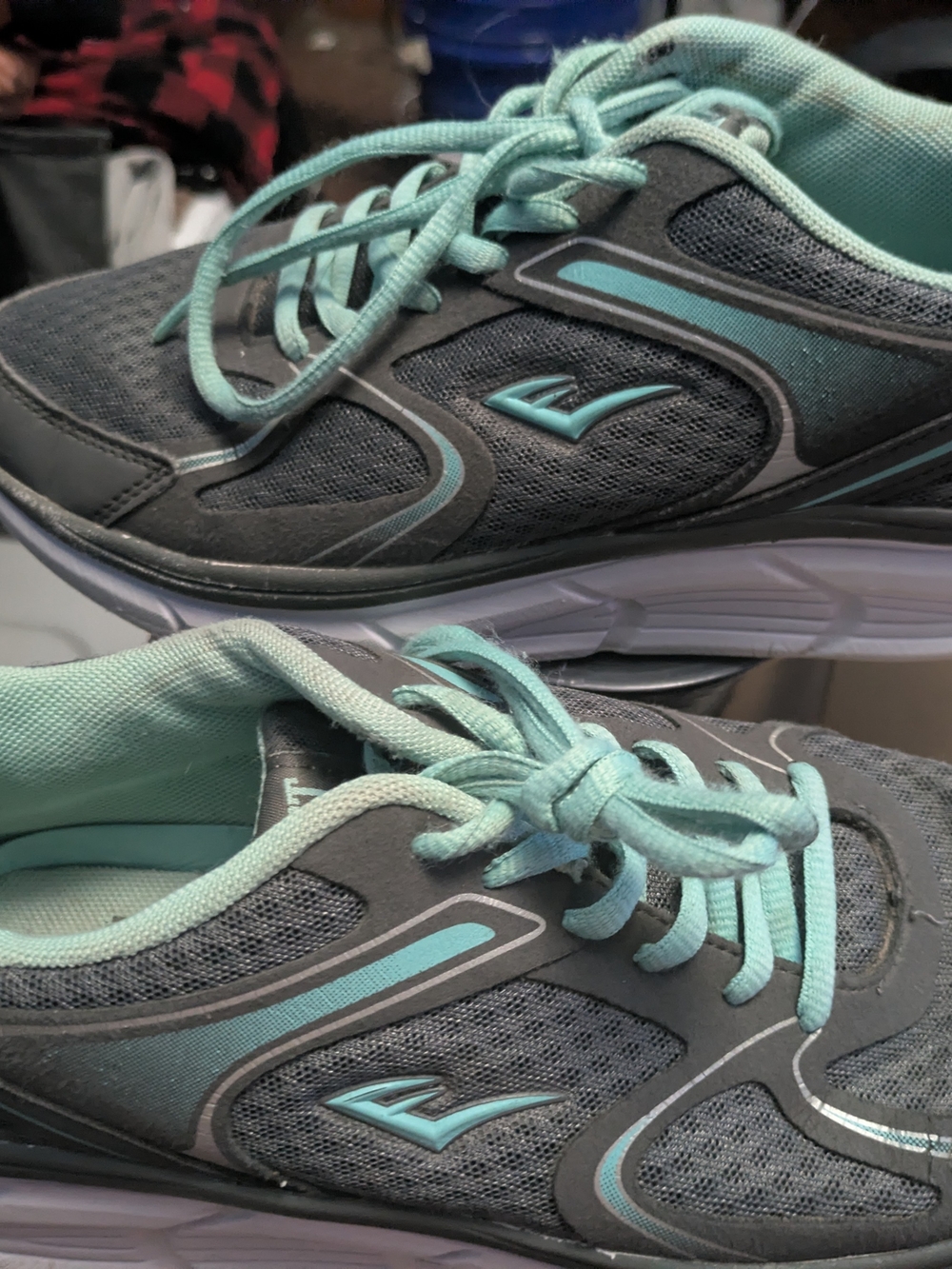 Women’s Gray and Mint Lace-Up Running Shoes By Everlast Size 8.5 Well Worn